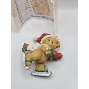 1995 Cherished Teddies 141232 Bear With Ice Skates Animal Bear Figurine Ornament